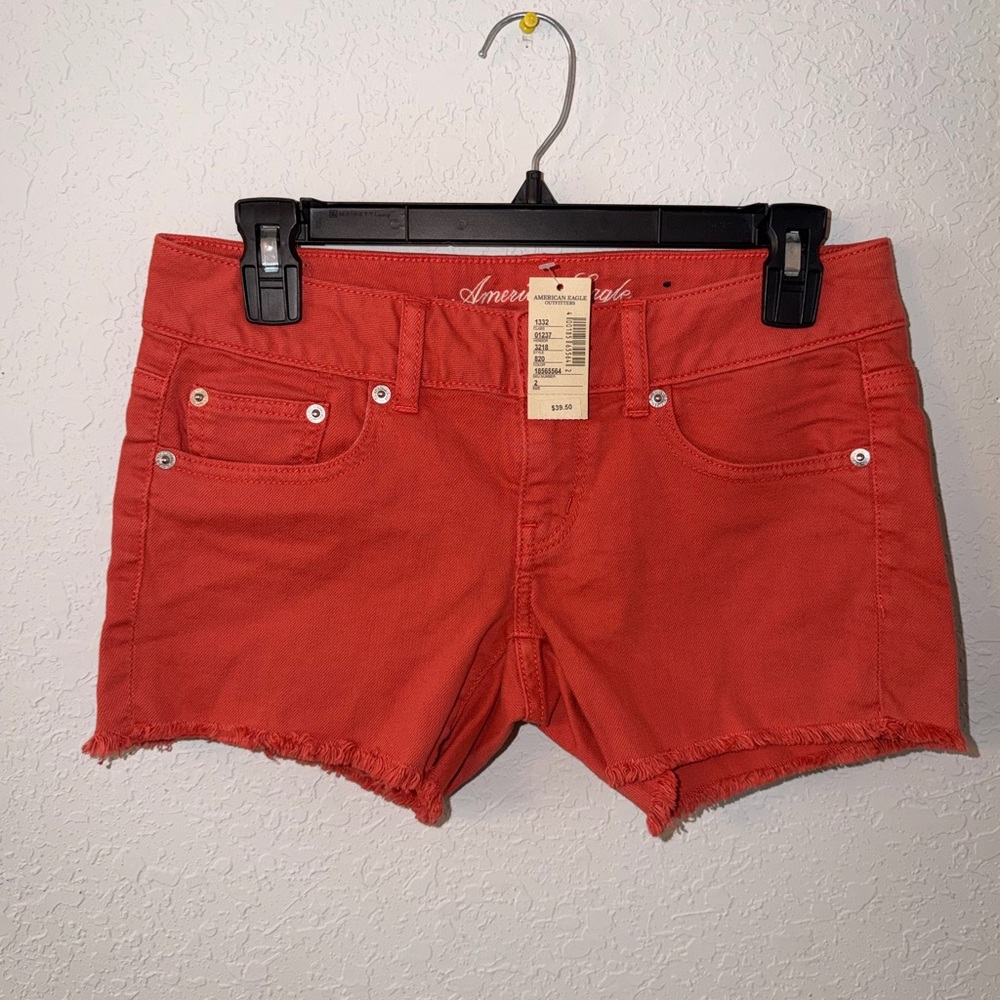 NWT American Eagle Coral Crush Raw Hem Midi Shorts 2011 deadstock summer beach-C